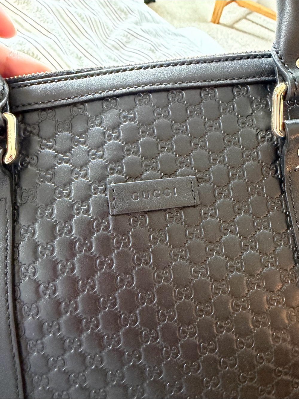 Black Micro Guccissima Leather Medium Dome Crossbody Bag